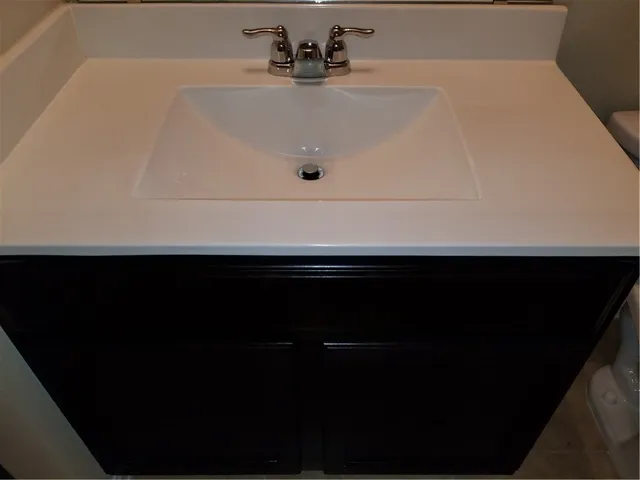 a bathroom with a sink