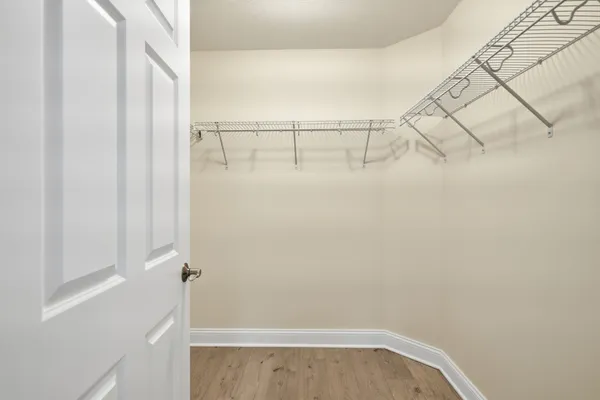 a view of small space with racks on the wall