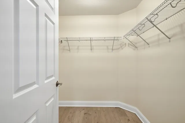 a view of small space with racks on the wall