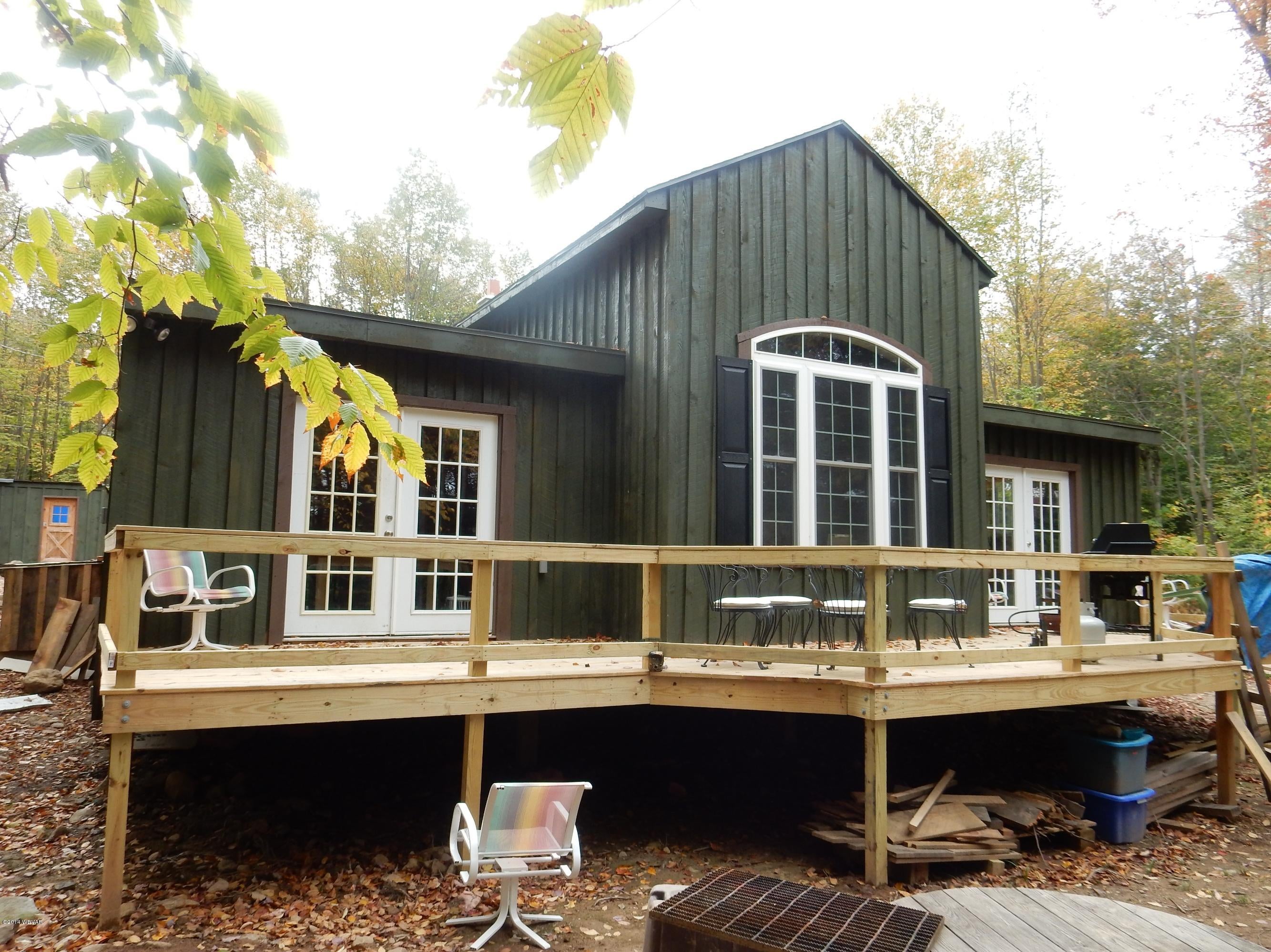 60 James Road Dushore, PA 18614 - Photo 8 of 23 Back of cabin and deck