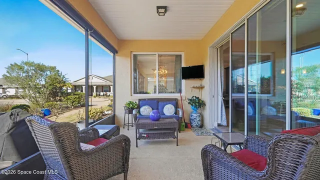 a outdoor space with furniture