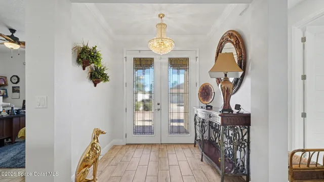 a view of entryway with wooden floor