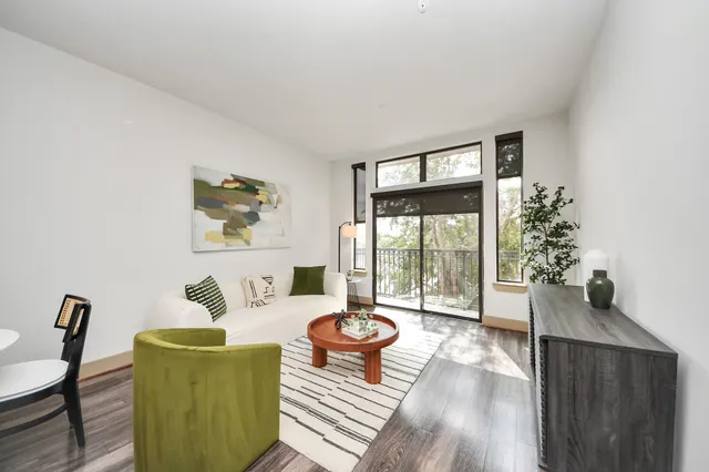 a view of a balcony with an outdoor space