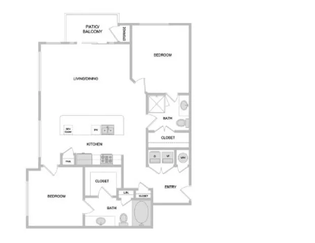 a bedroom with bed and a chandelier