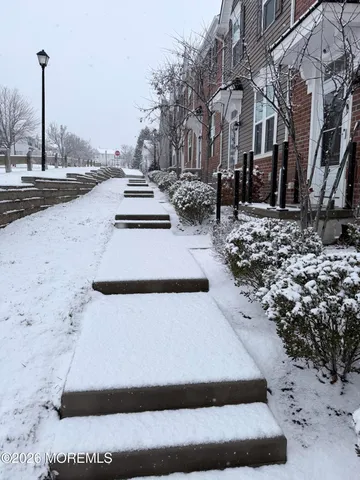 a view of a terrace with a bench