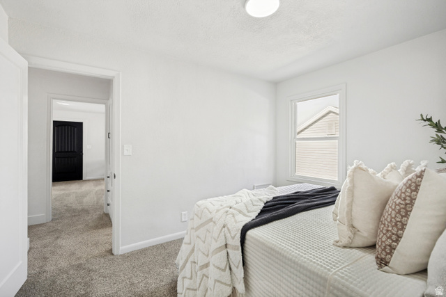 662 29th Street Ogden, UT 84403 - Photo 9 of 23 Carpeted room featuring white walls and trim, a single window, and a flush-mount ceiling light