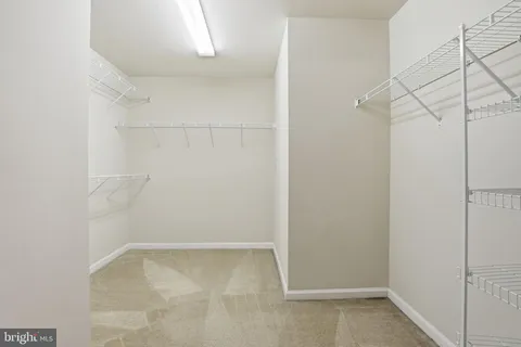 a view of a room with racks on the wall