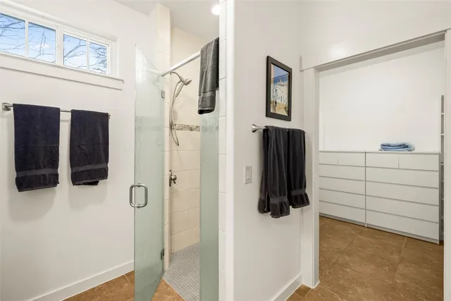 a bathroom with a shower