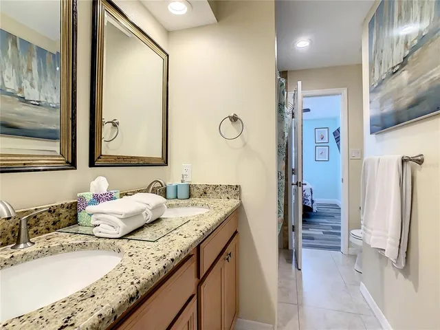 a bathroom with a tub and shower