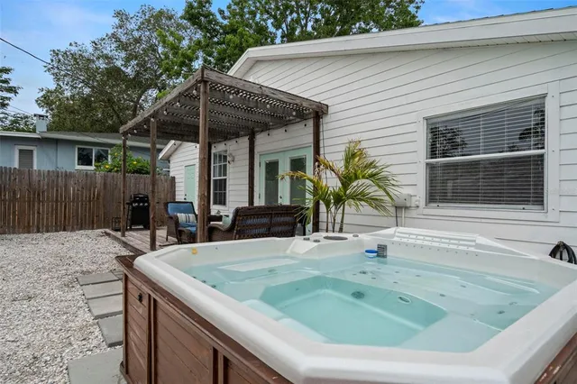 a view of an outdoor sitting space