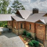 a view of a patio in backyard