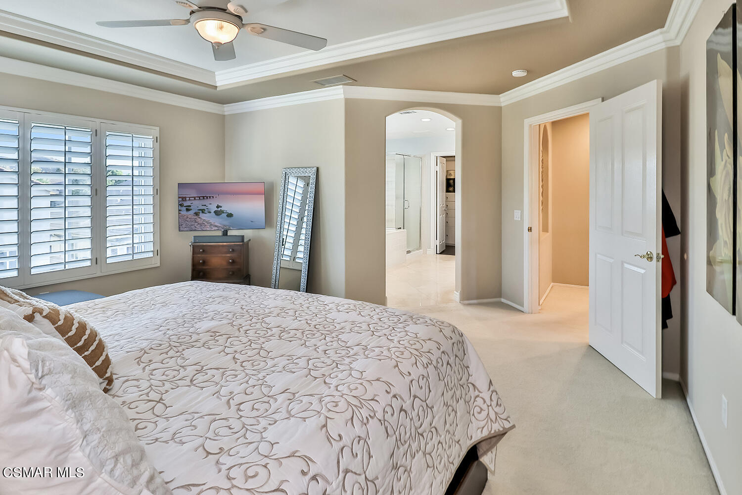 4904 Promenade Street Simi Valley, CA 93063 - Photo 34 of 63 a bedroom with a bed dresser and a large mirror