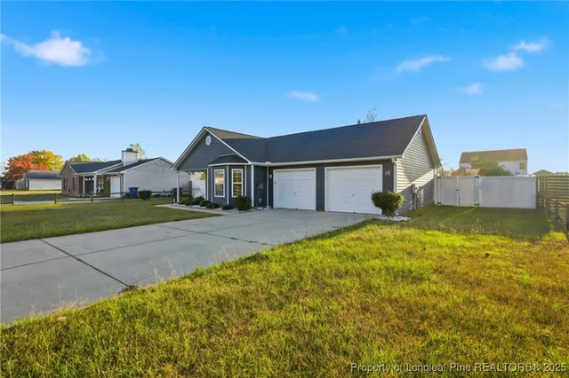 a house view with a garden space