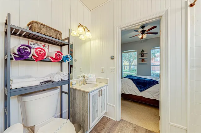 a view of bathroom with dual sinks