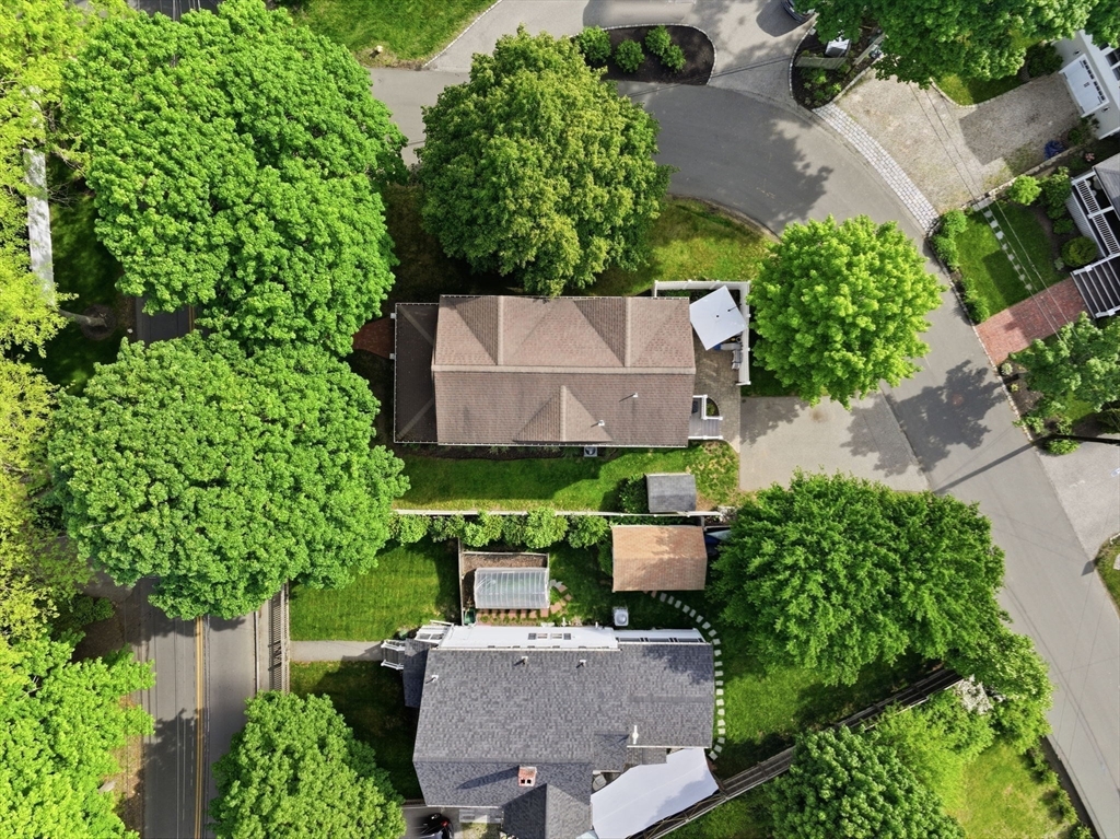 59 Elm Street Hingham, MA 02043 - Photo 31 of 33 an aerial view of a house with a garden