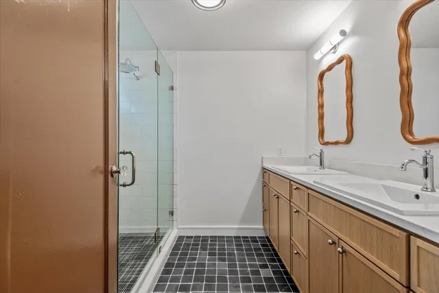 a bathroom with a shower