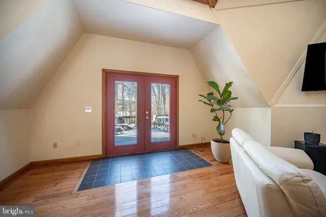 a view of a room with a window