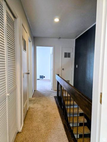 5265 South Rome Beauty Park Murray, UT 84123 - Photo 25 of 35 Hall with light carpet, an upstairs landing, and recessed lighting