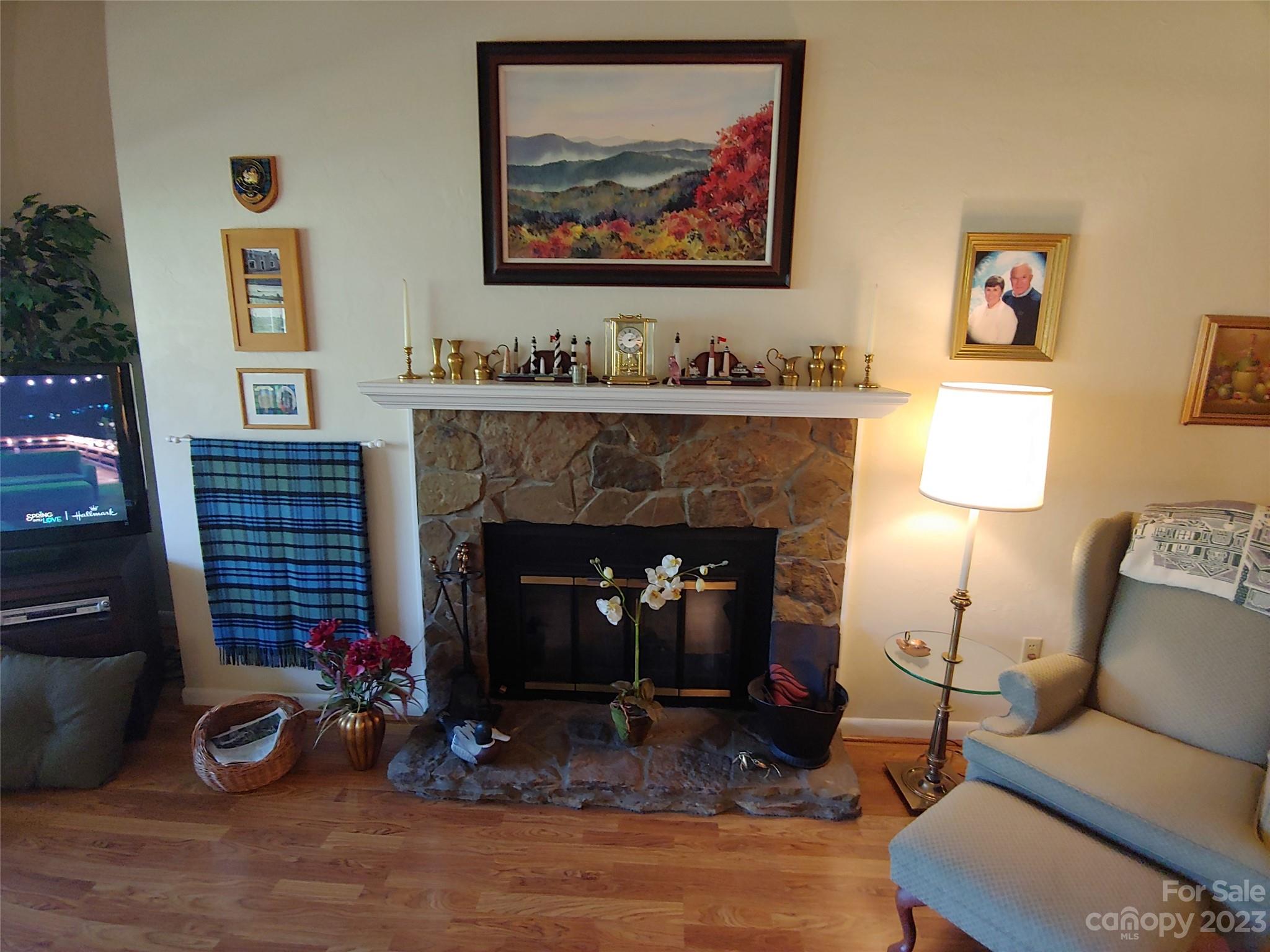 87 Willow Road, Unit D14 Waynesville, NC 28786 - Photo 24 of 47 a living room with furniture and a fireplace