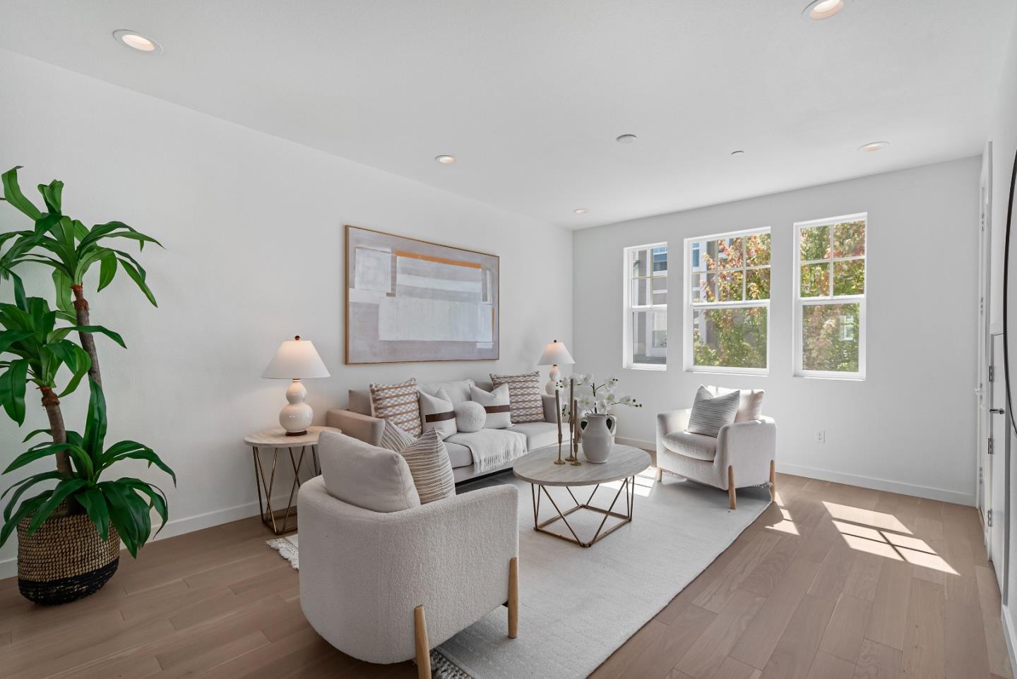 119 Orbit Way Mountain View, CA 94043 - Photo 2 of 46 a living room with furniture and a potted plant