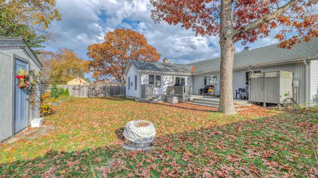 a outdoor view with a seating space