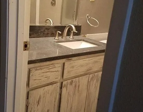 a close view of sink