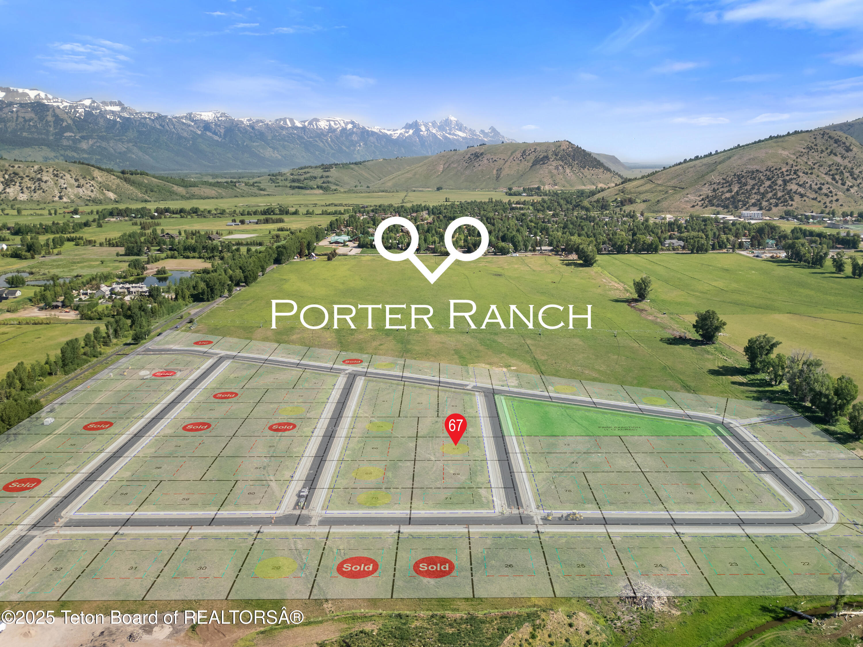 Lot 67 Haystack House Road Jackson, WY 83001 - Photo 8 of 9 9 Plat and Tetons_Lot 67