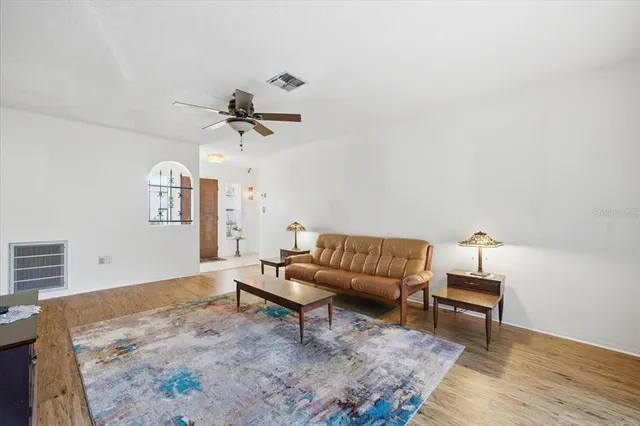 a living room with furniture