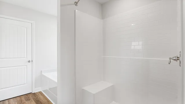 a view of hallway with natural light