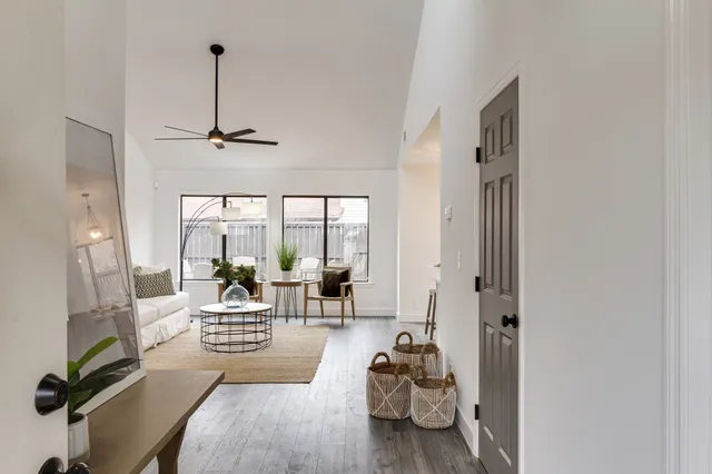 a living room with furniture