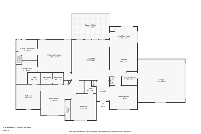 $630,500 | 616 North Baker Circle, Leander, TX 78641