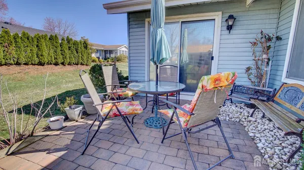 a outdoor space with furniture