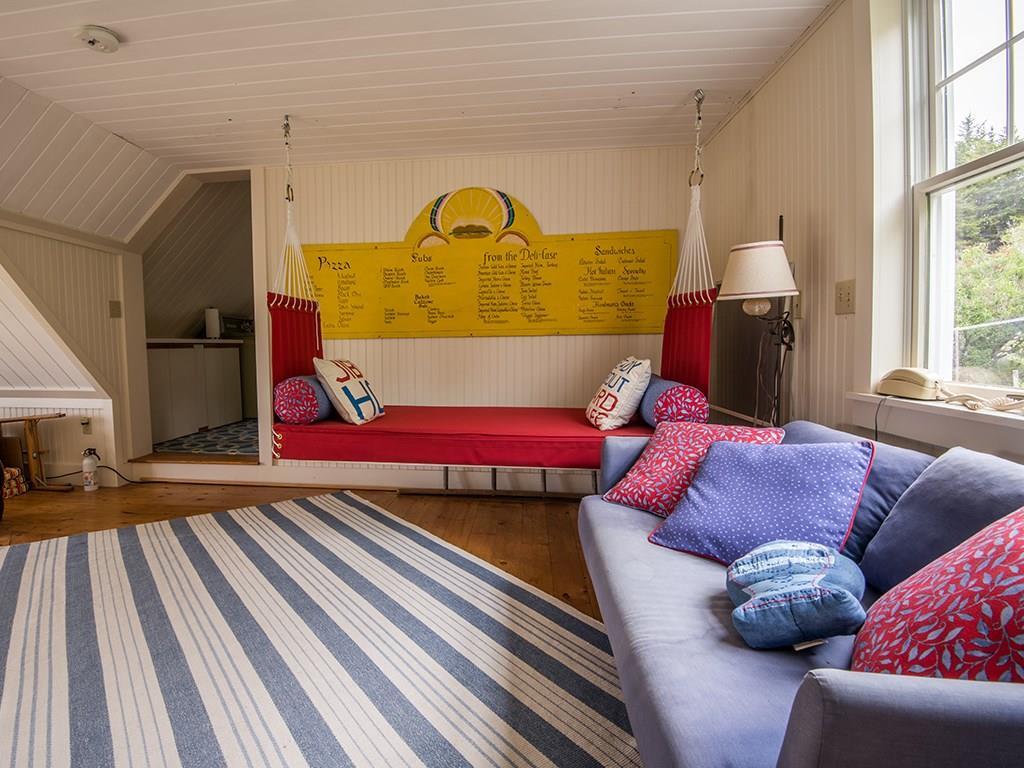 67 Rowe Road Swans Island, ME 04685 - Photo 9 of 35 Sleeping loft with swinging hammock...