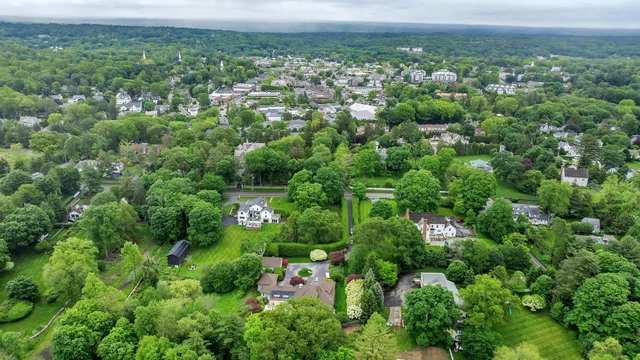 an aerial view of multiple house