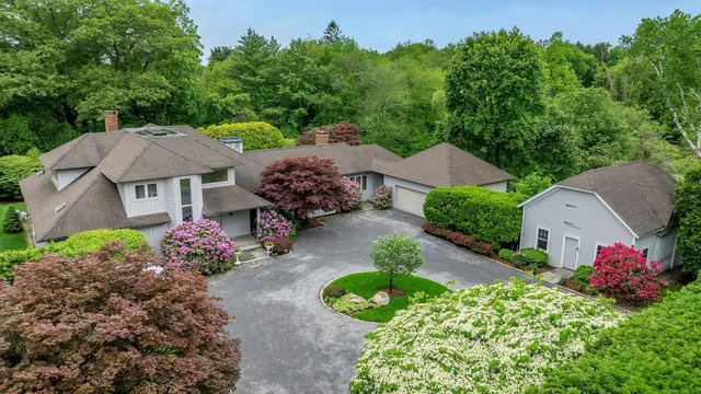 an aerial view of a house
