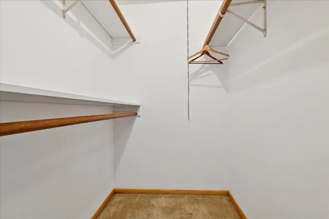 a view of small space with racks on the wall