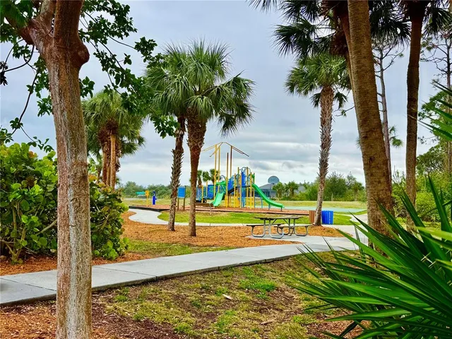 a view of an outdoor space and swimming pool