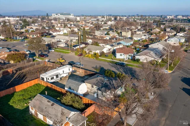 an aerial view of a city