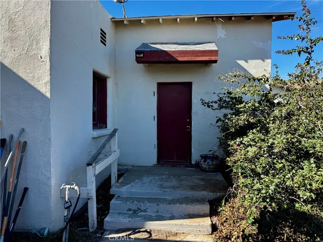 a house with a potted plant