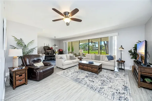 a living room with furniture or couch and a flat screen tv