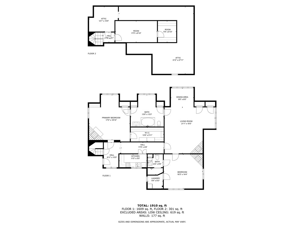 57 Ledge Road, Unit 2 Newport, RI 02840 - Photo 50 of 50 Floorplan for 2nd & 3rd Floors