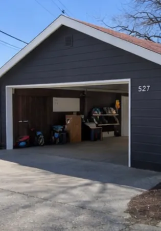 a view of a car garage
