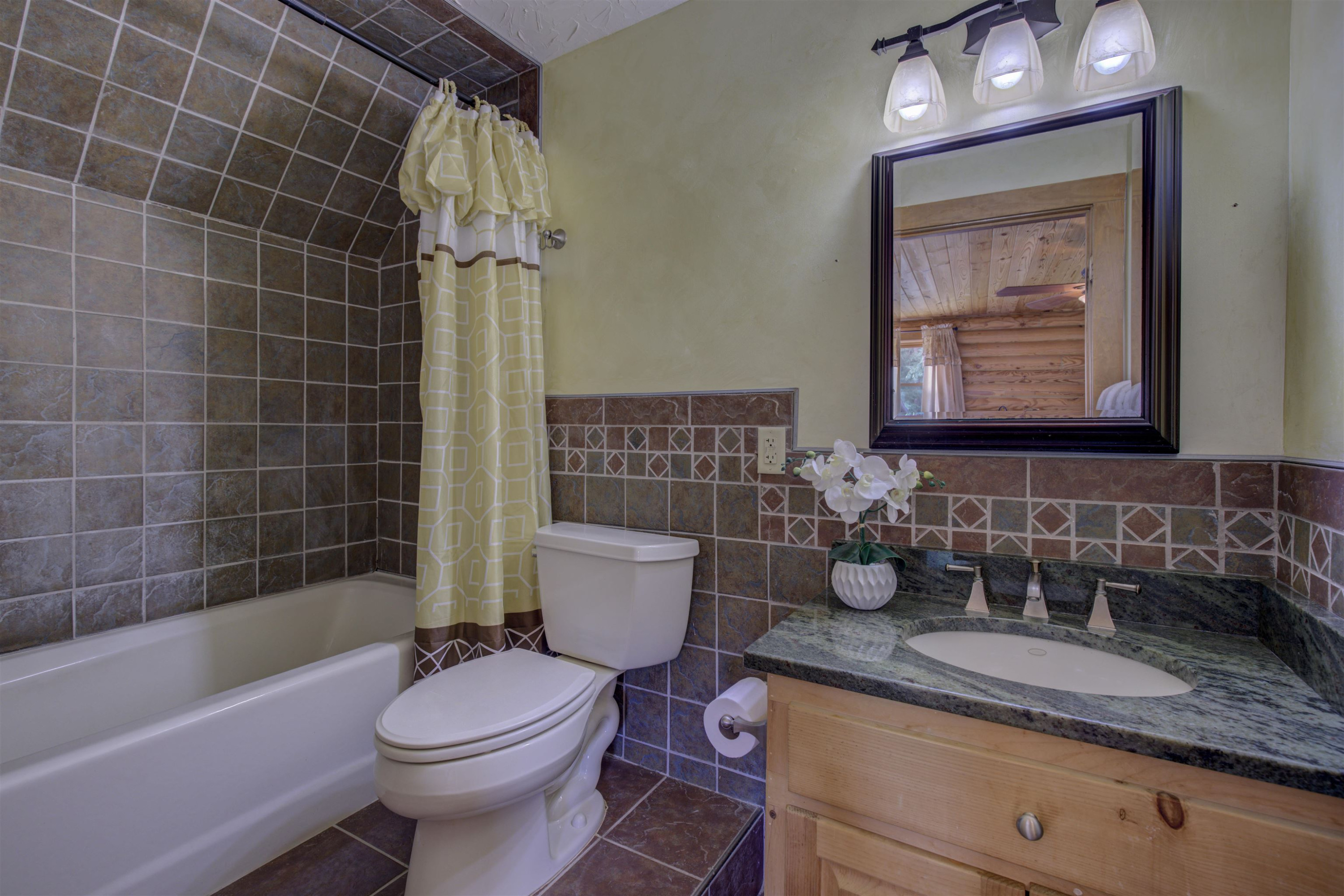 1039 North Chavis Road Kittrell, NC 27544 - Photo 33 of 53 a bathroom with a granite countertop toilet a sink and bathtub