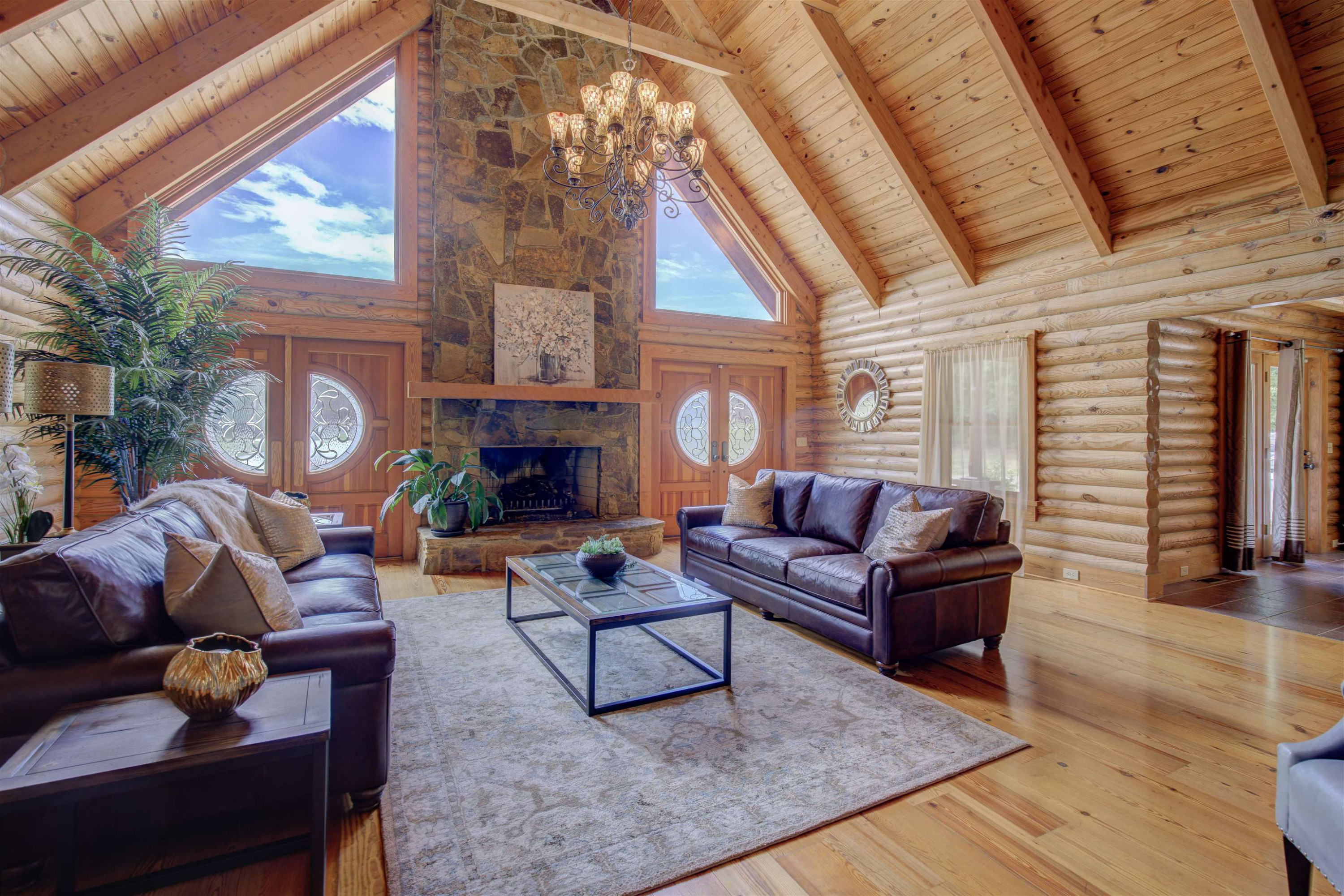 1039 North Chavis Road Kittrell, NC 27544 - Photo 6 of 53 a living room with fireplace furniture and a large window