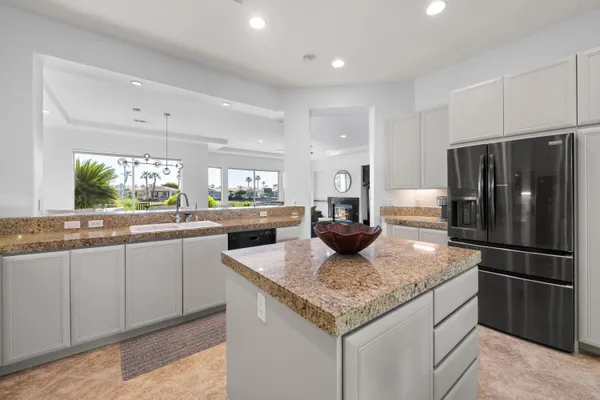 a view of a lake with a mountain view