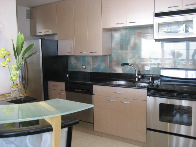 5415 North Sheridan Road, Unit 4506 Chicago, IL 60640 - Photo 4 of 13 a kitchen with a stove a refrigerator and a potted plant