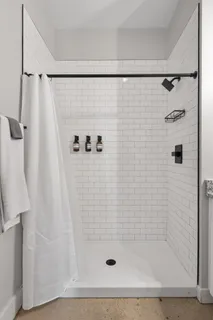a bathroom with a shower
