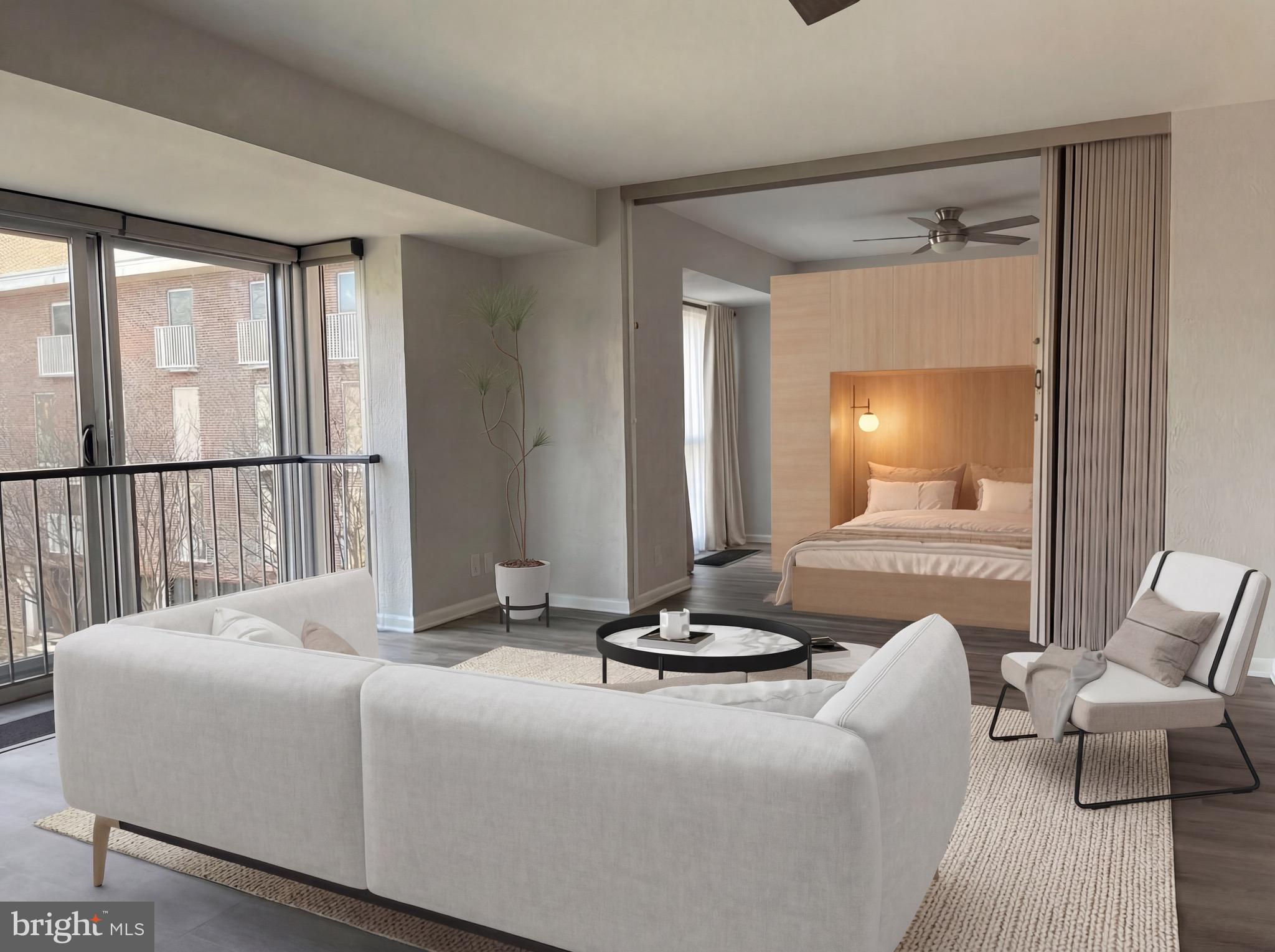 520 N Street Southwest, Unit S317 Washington, DC 20024 - Photo 3 of 64 a bedroom with a bed and a window