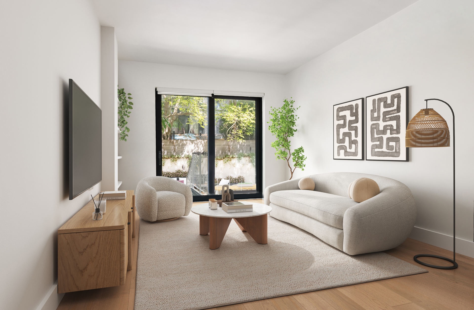 225 14th Street, Unit GARDENA Brooklyn, NY 11215 - Photo 1 of 14 a living room with furniture and large windows