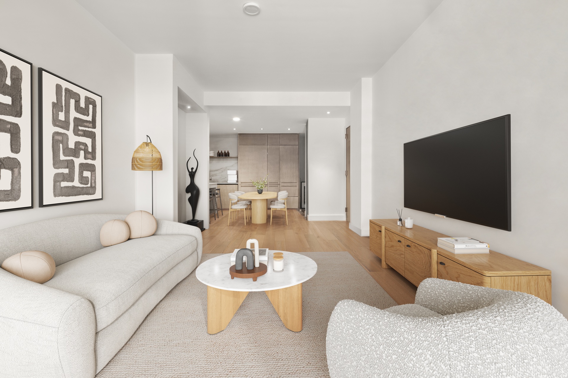 225 14th Street, Unit GARDENA Brooklyn, NY 11215 - Photo 3 of 14 a living room with furniture and a flat screen tv